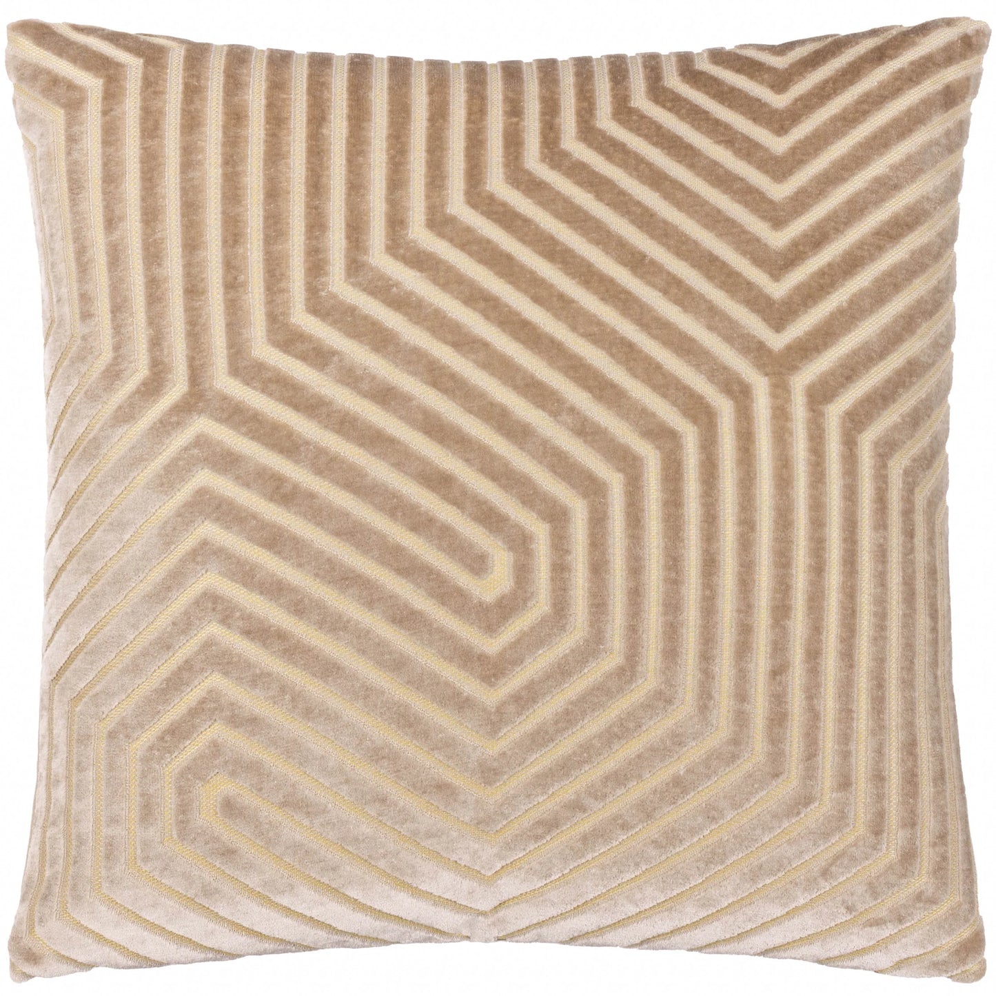 Geometric Velvet Cushion Olive