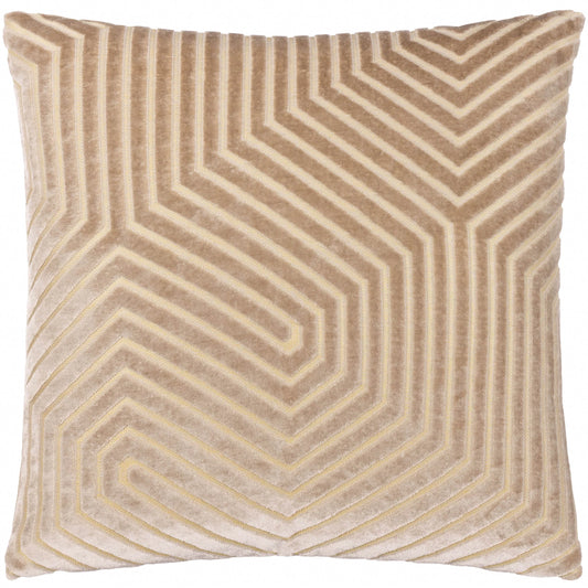 Geometric Velvet Cushion Mink