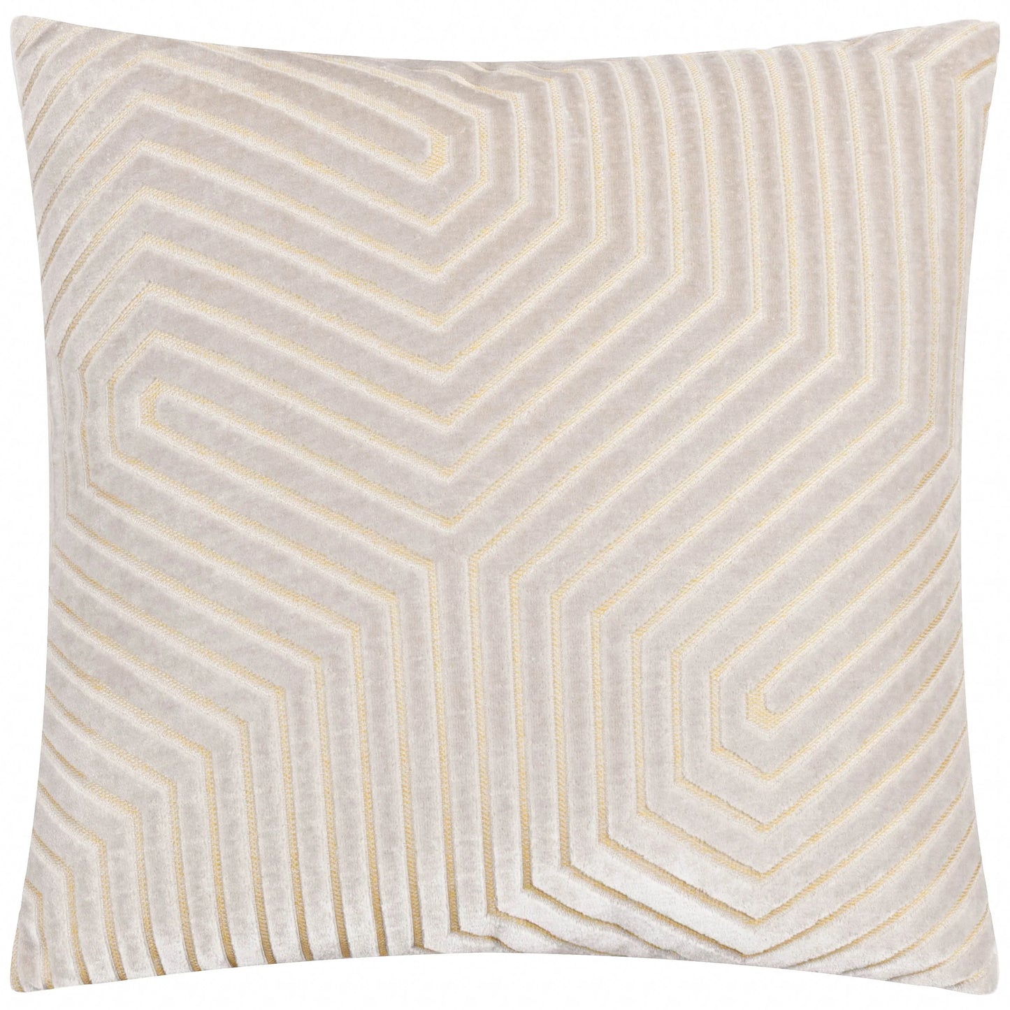 Geometric Velvet Cushion Olive