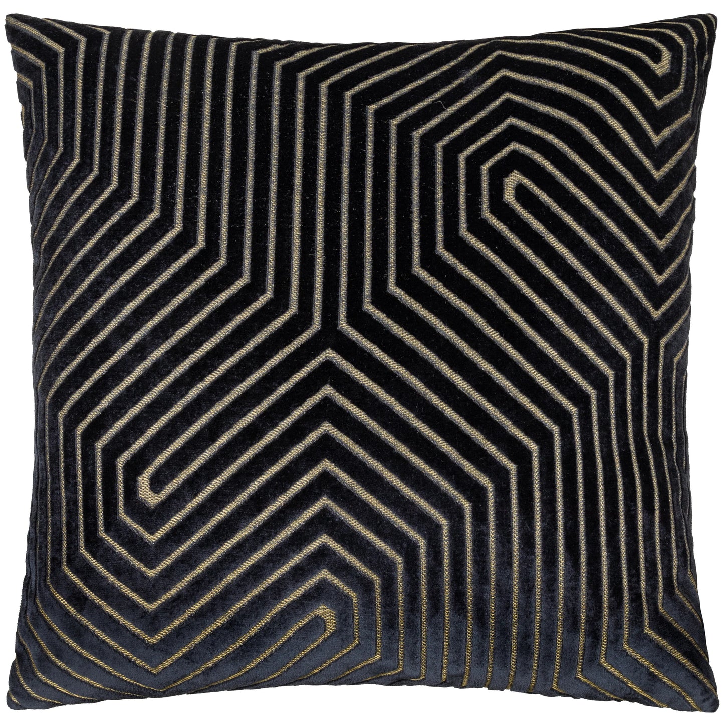 Geometric Velvet Cushion Olive