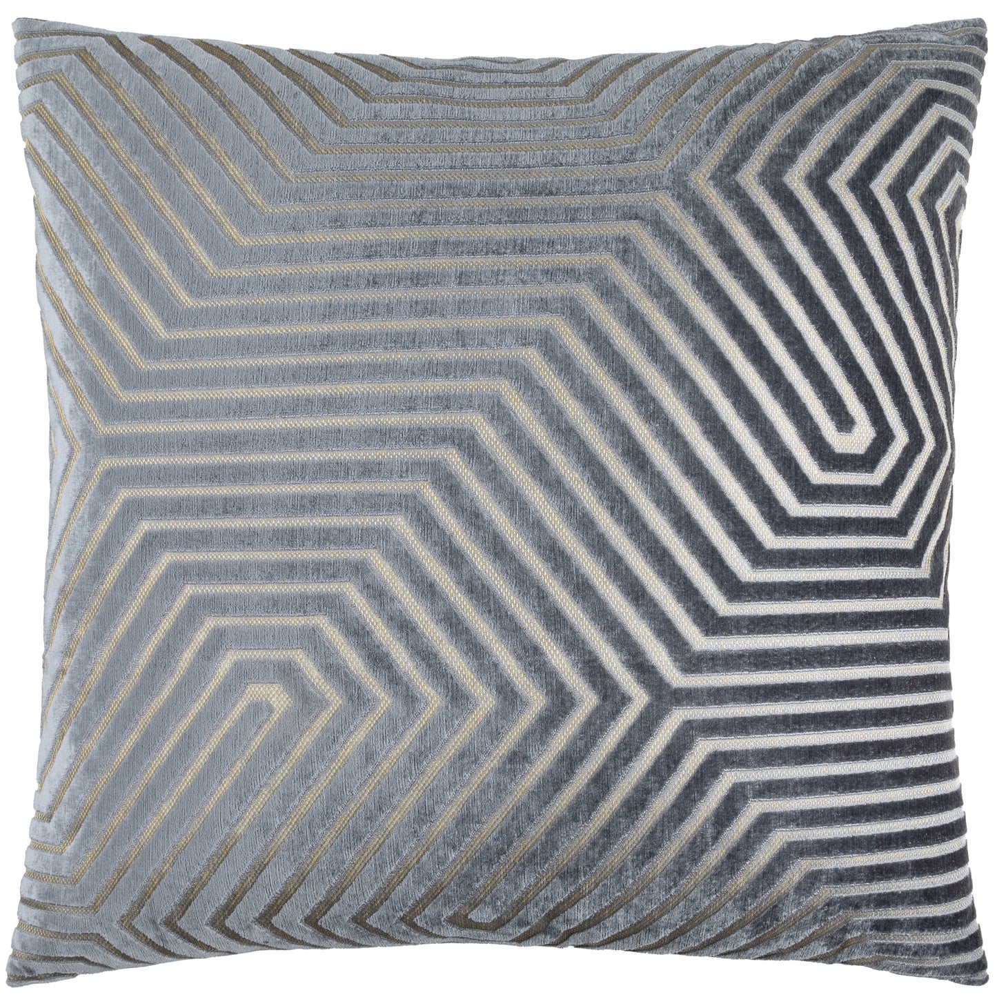 Geometric Velvet Cushion Olive