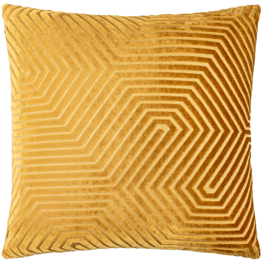 Geometric Velvet Cushion Gold