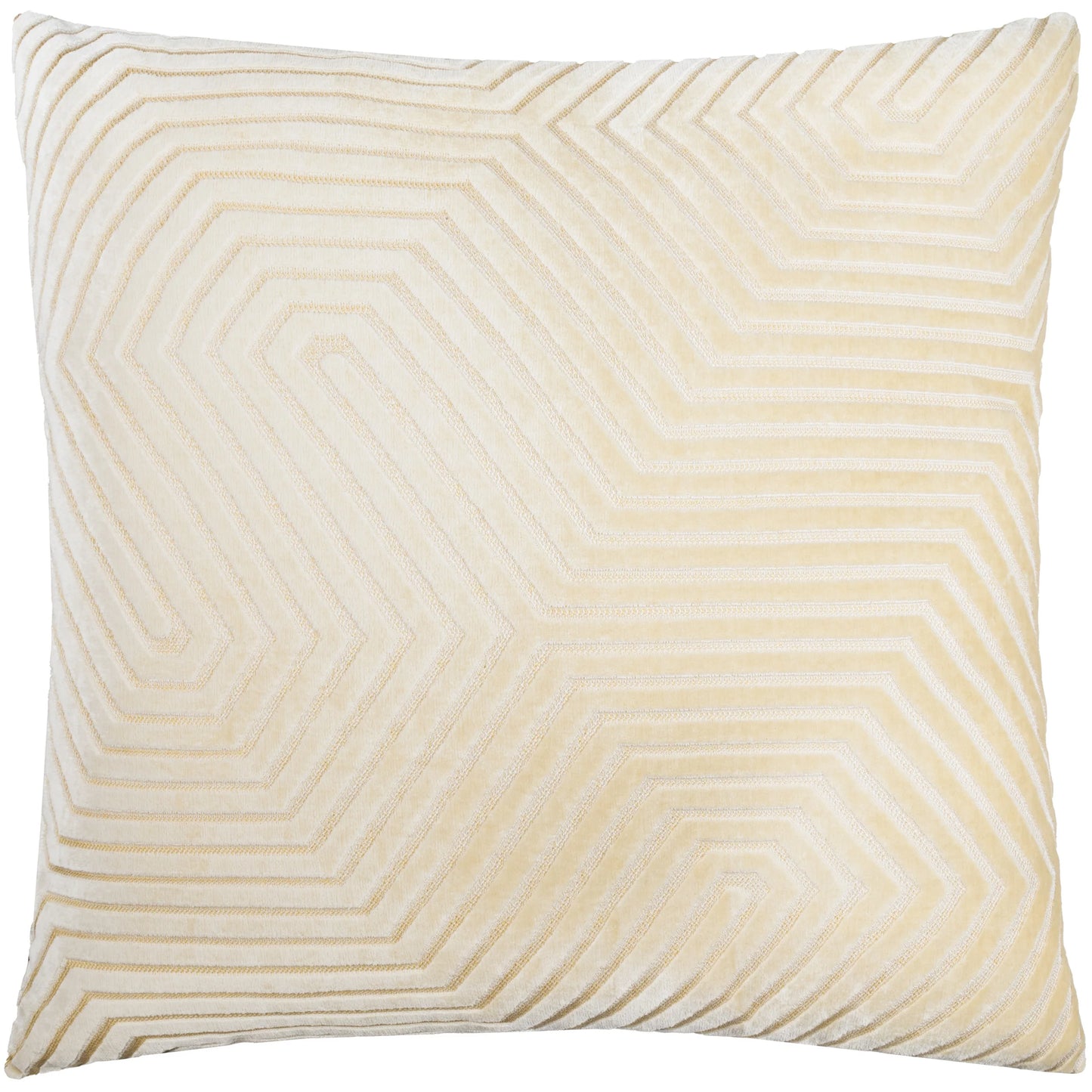 Geometric Velvet Cushion Olive