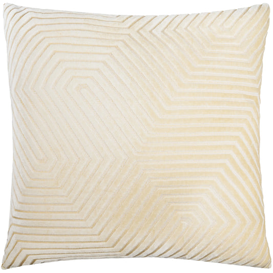 Geometric Velvet Cushion Ivory