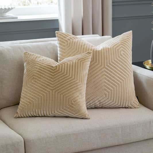 Geometric Velvet Cushion Oyster