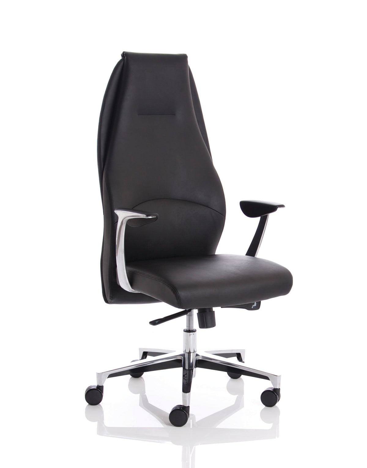 Mien High Back Leather Executive Office Chair Black Leather - Industrious Decor