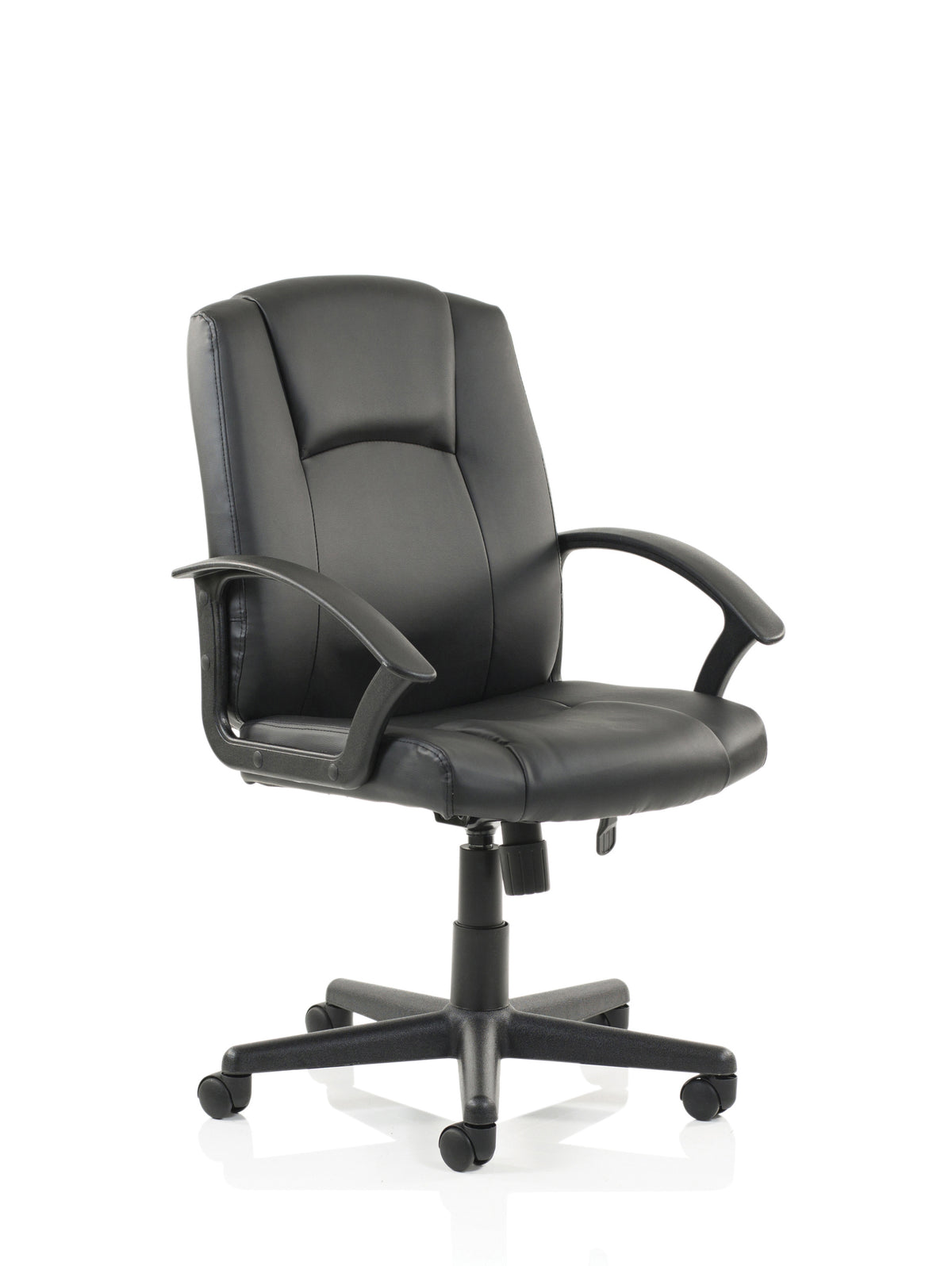 Bella Medium Back Executive Office Chair with Arms Black Leather - Industrious Decor