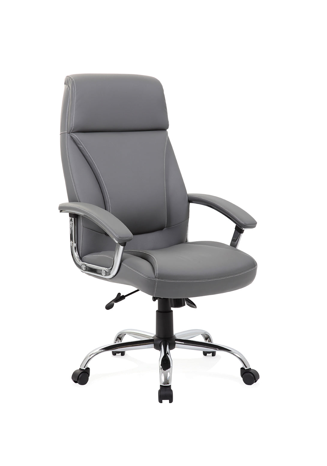 Ledbury High Back Executive Leather Office Chair with Arms Grey - Industrious Decor