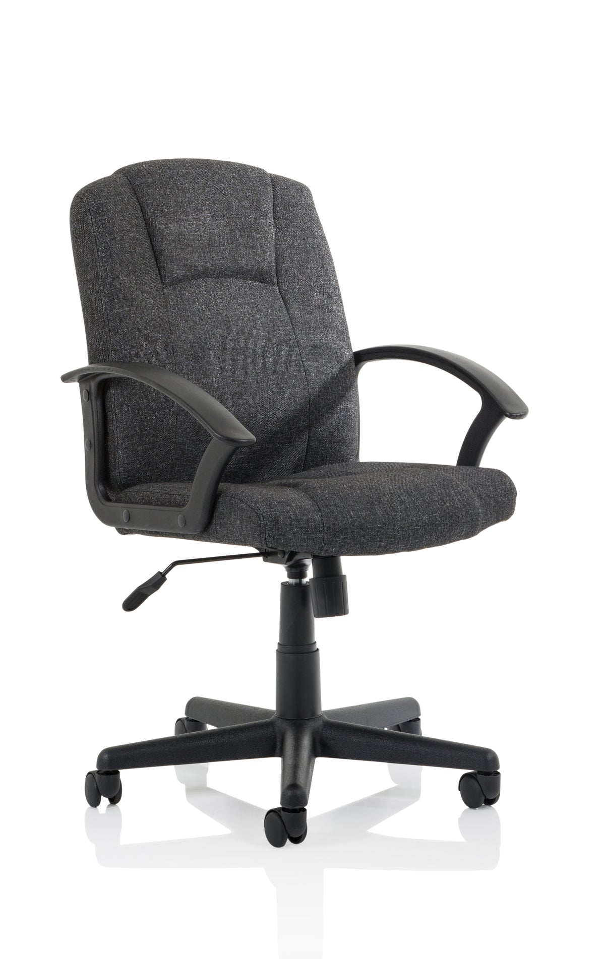 Bella Medium Back Executive Office Chair with Arms Charcoal Fabric - Industrious Decor
