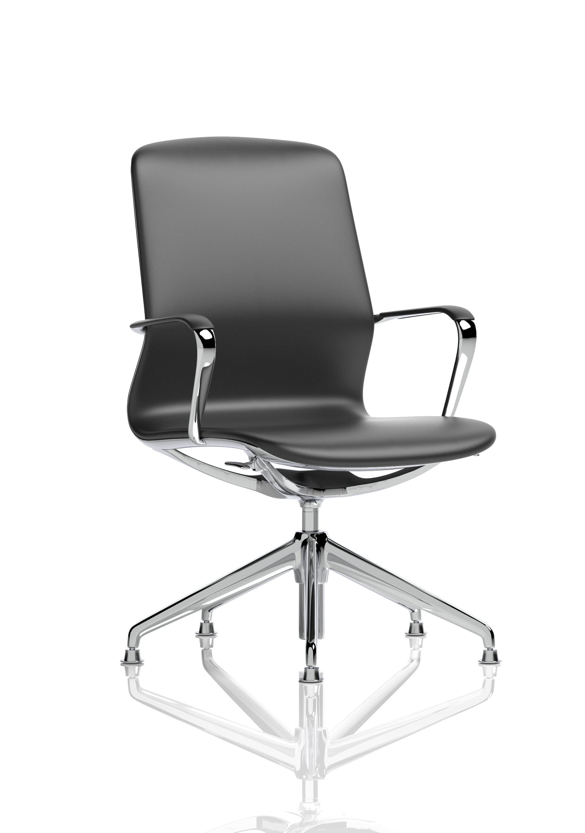 Lucia High Back Executive Office Chair Chrome With Glides - Industrious Decor