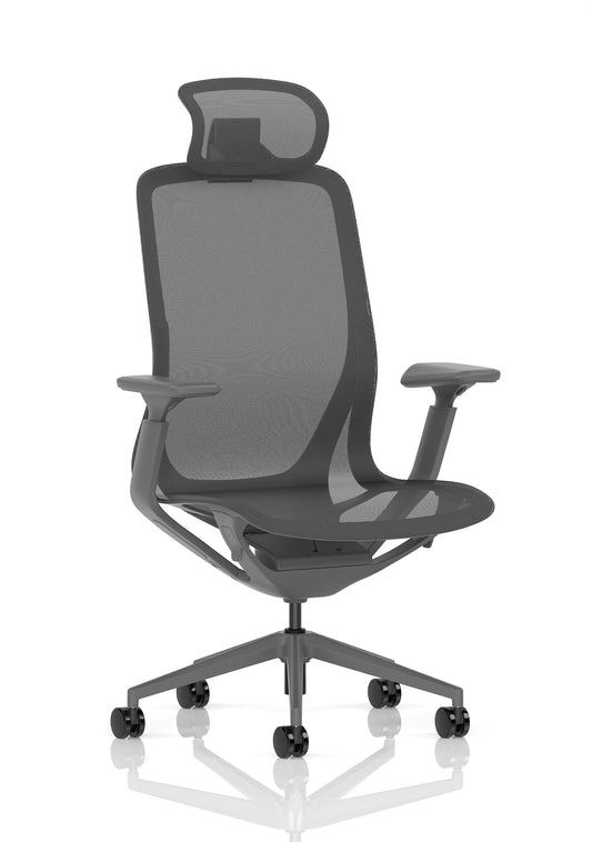 Lumo Executive Chair Shadow Grey with Headrest - Industrious Decor