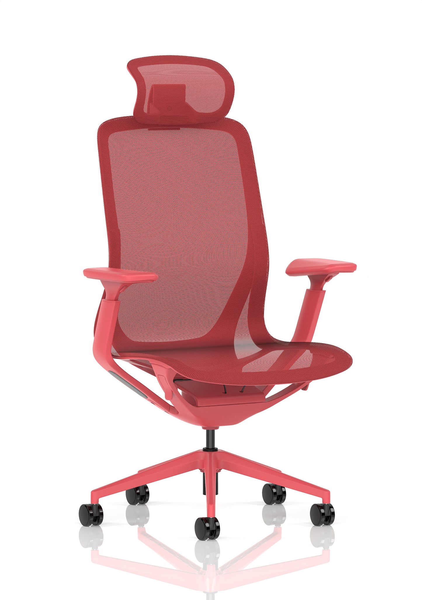 Lumo Executive Chair Volt Red with Headrest - Industrious Decor