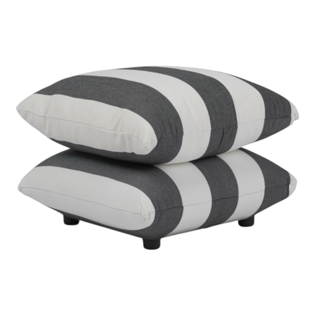 Wells — Mono Stripe Pouffe - Industrious Decor