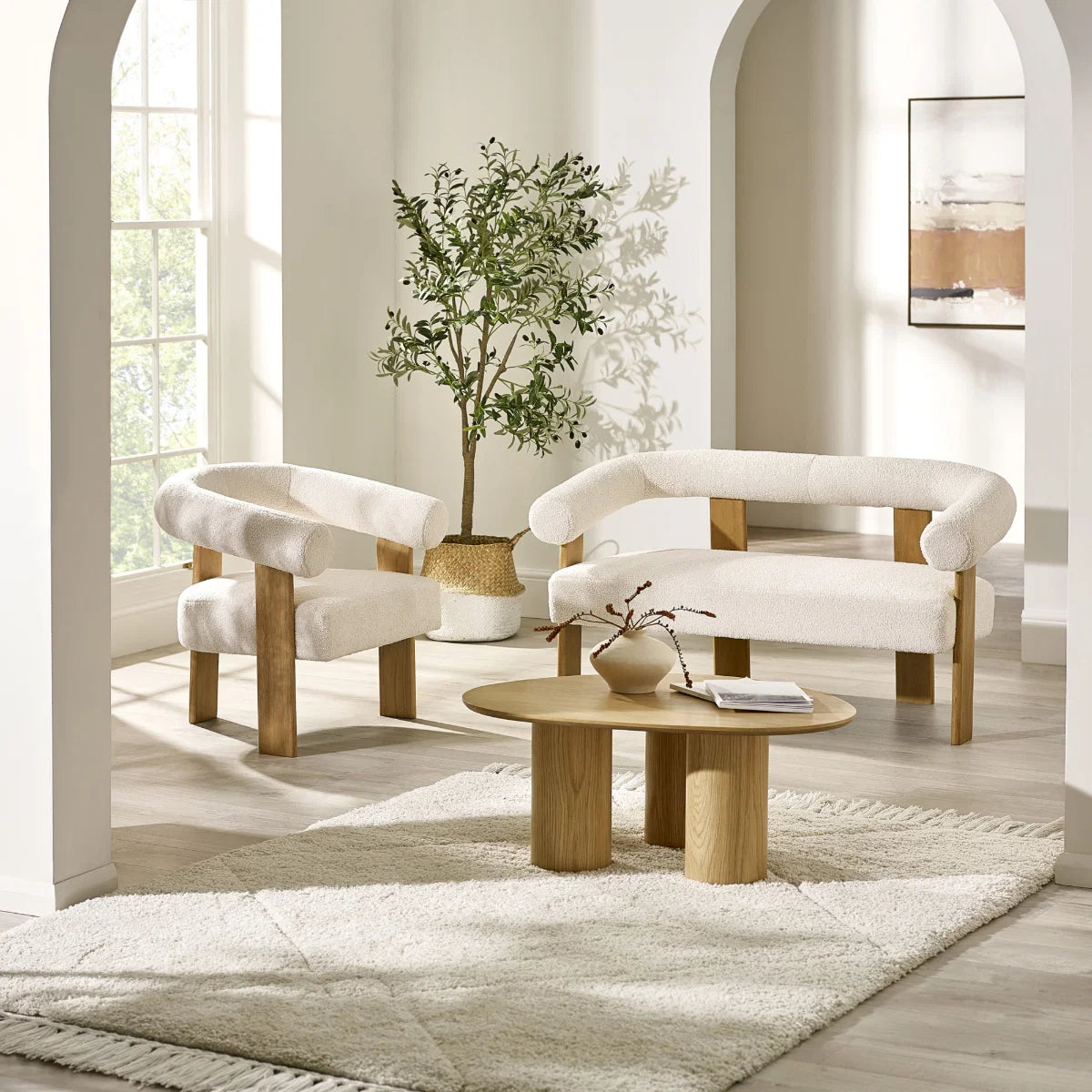Fresco Boucle 2 Seater Sofa - Industrious Decor