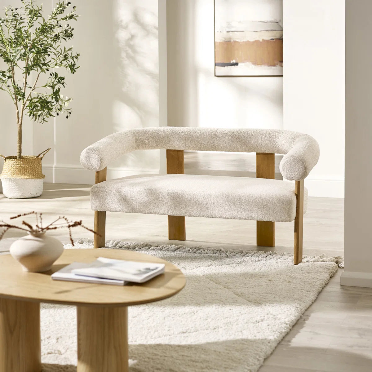 Fresco Boucle 2 Seater Sofa - Industrious Decor