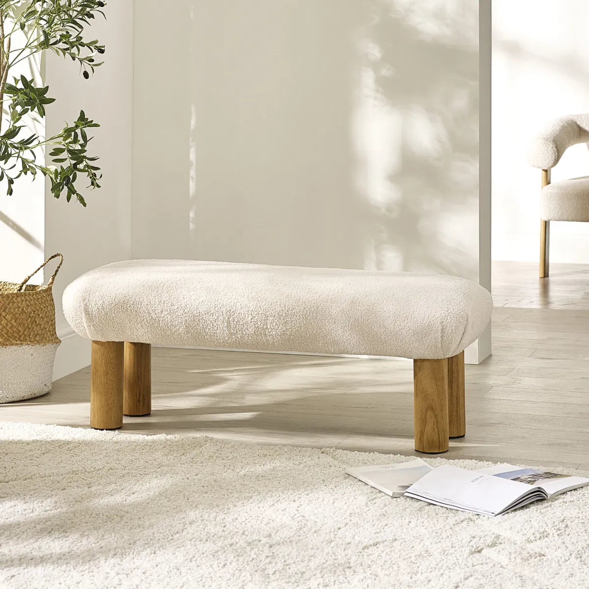 Fresco Boucle Bench - Industrious Decor