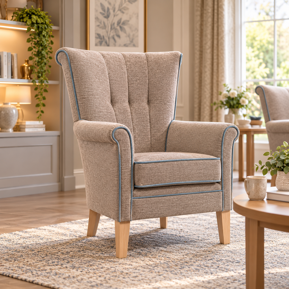 Merevale Fluted High Back Fireside Chair – CRIB 5 - Industrious Decor