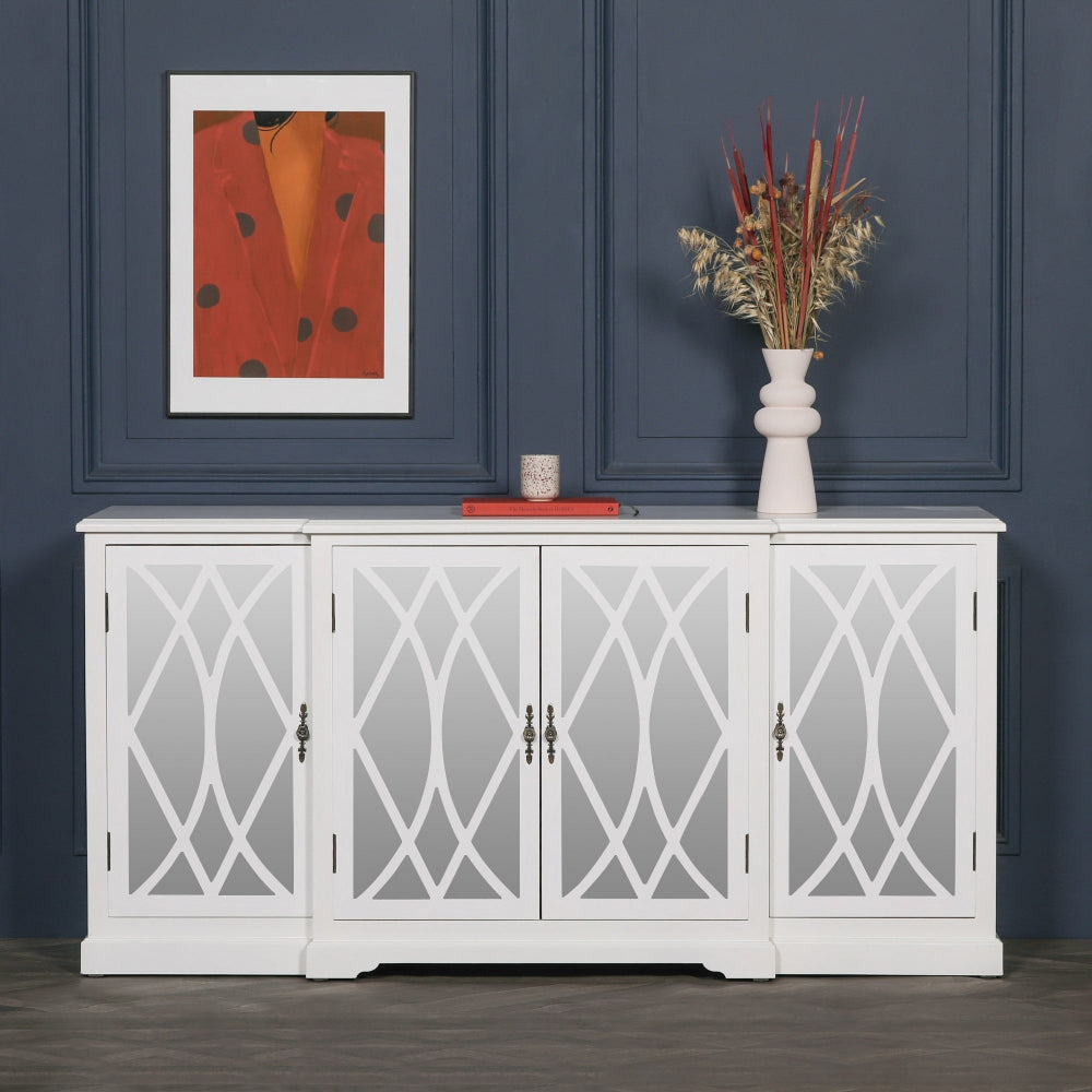 Fretwork Mirrored Sideboard - Industrious Decor