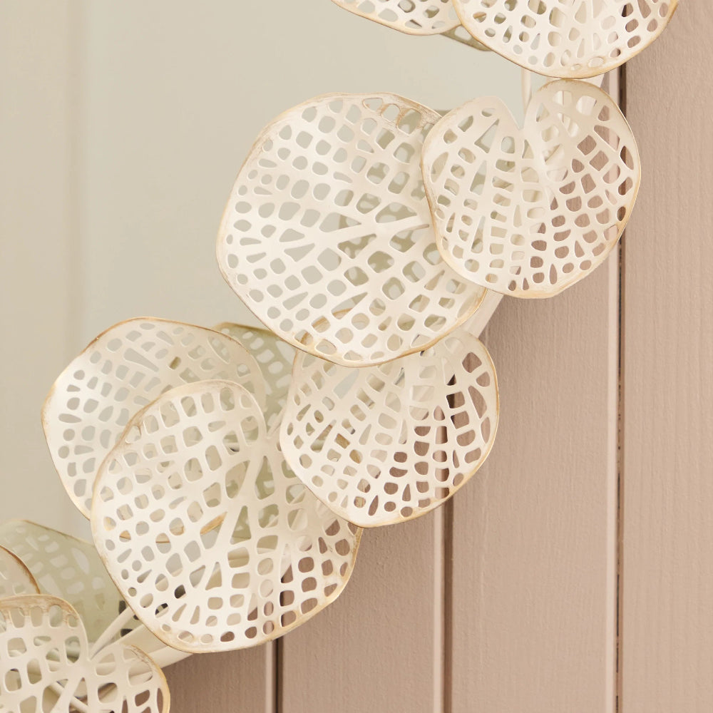 Luna Leaf Round Decorative Wall Mirror