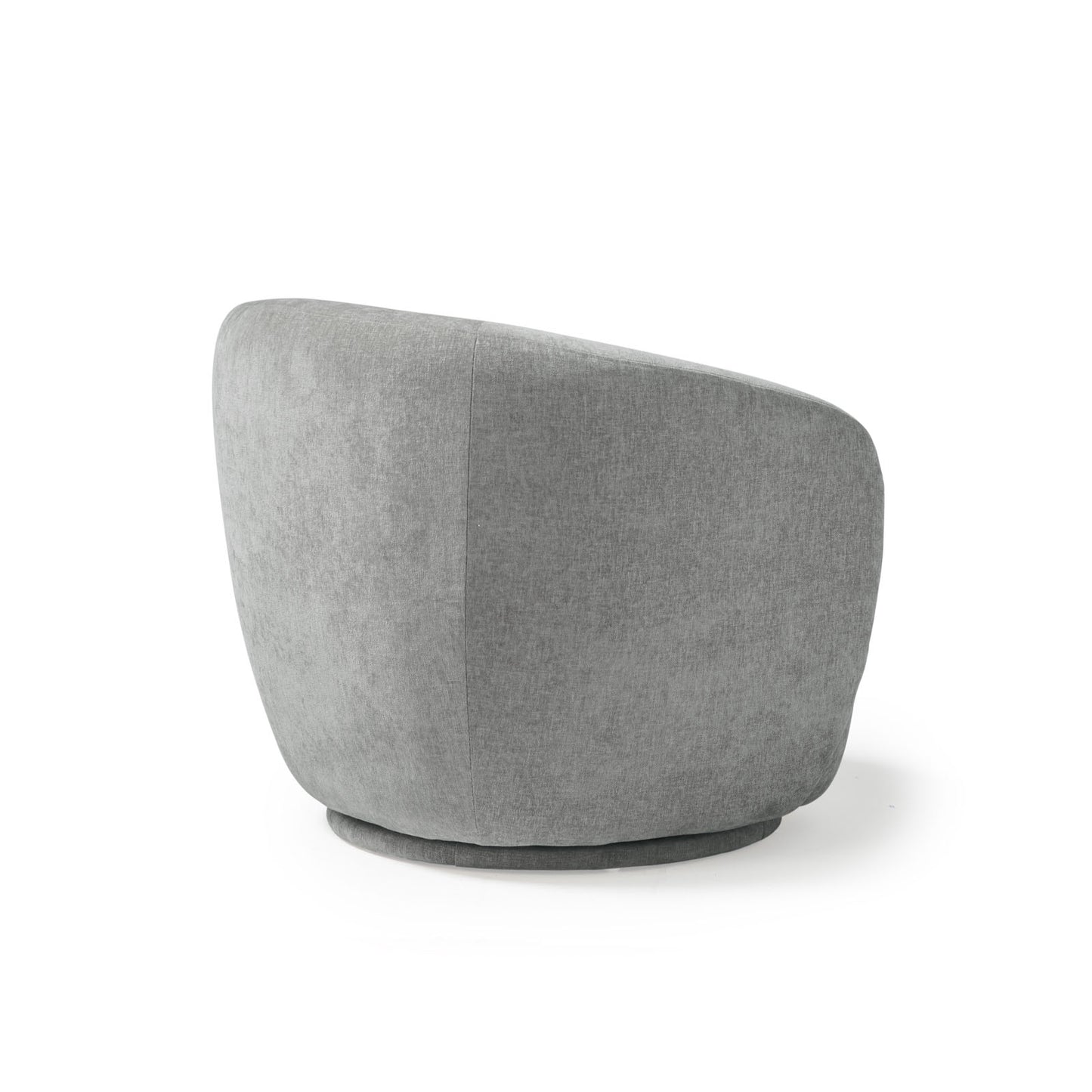 Orbit swivel tub chair in warm grey — rear three-quarter view