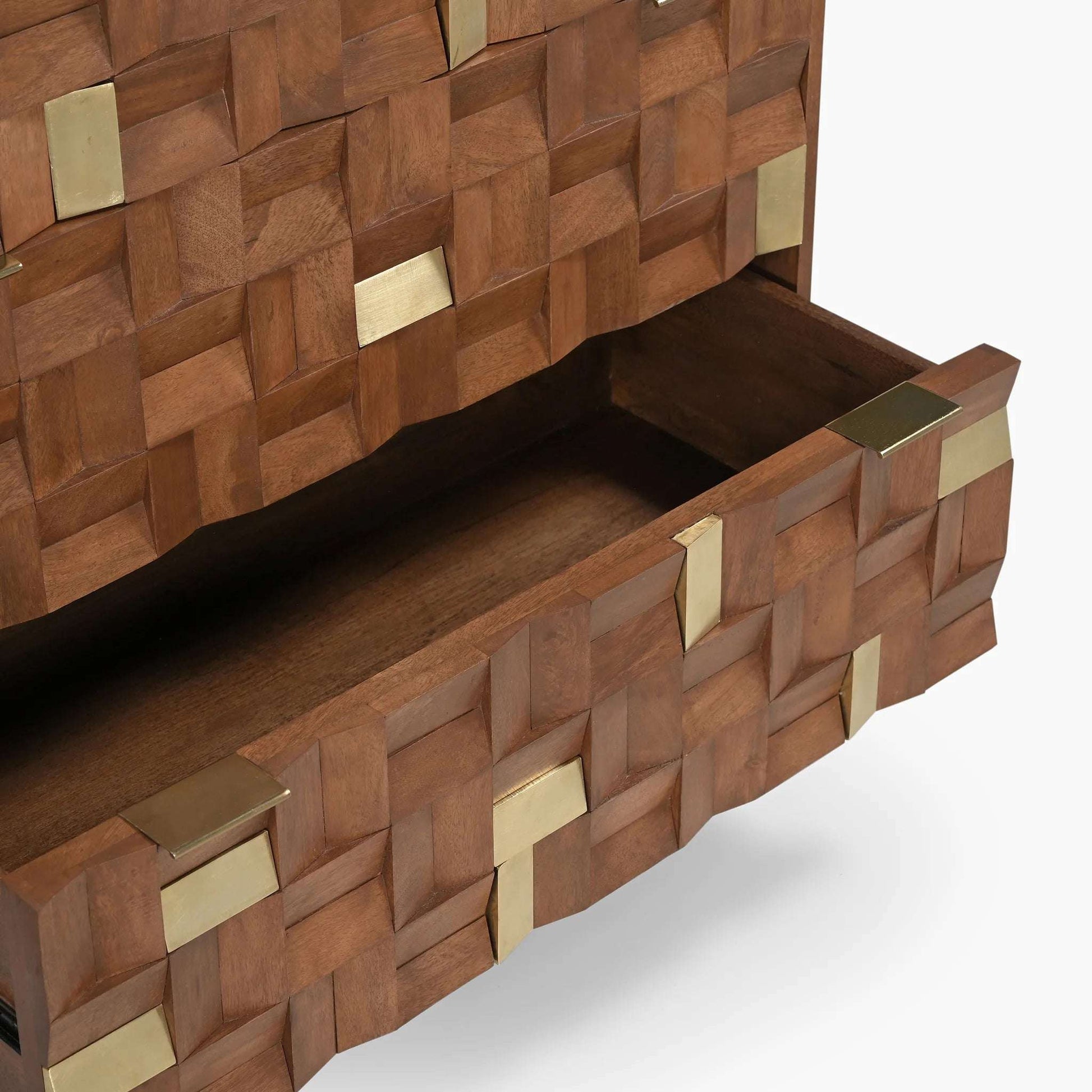 Brass and Wooden Chest of Drawers