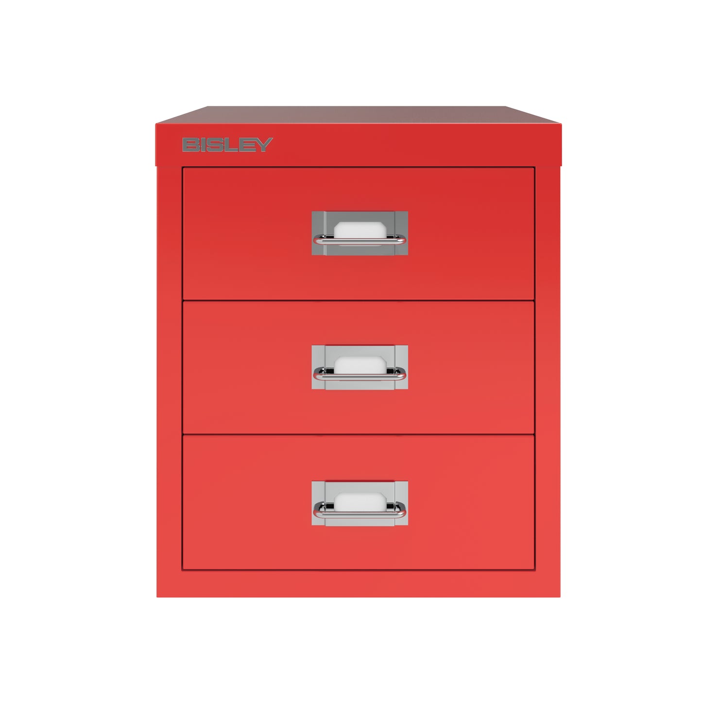 Bisley 12 Series MultiDrawer - A4 3 Drawer Filing Cabinet Cardinal Red - Industrious Decor