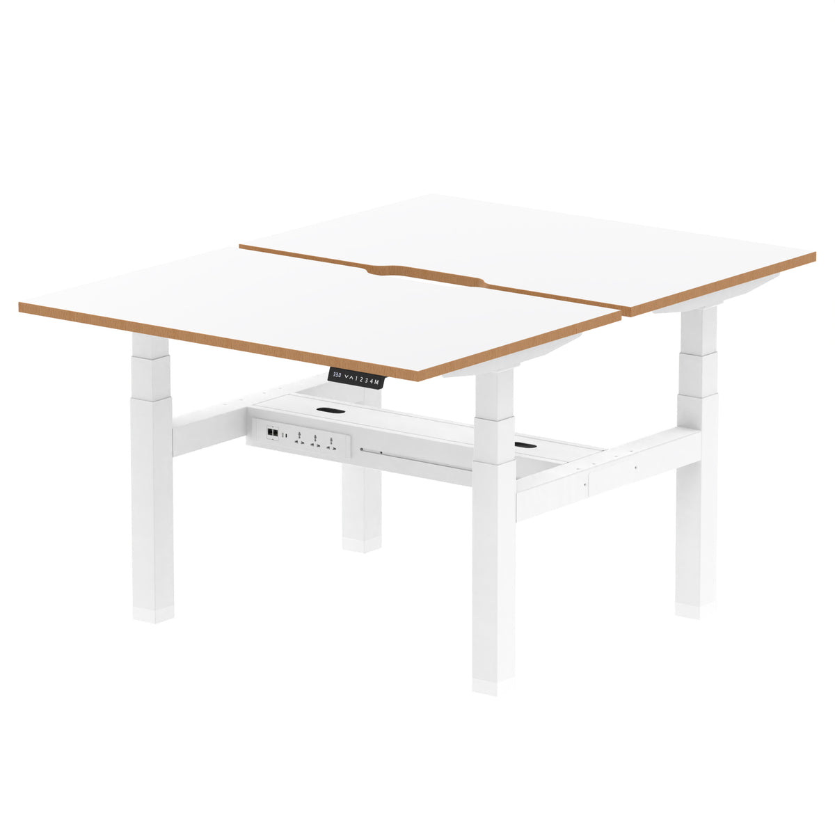 Rowan Back-to-Back Height Adjustable Bench Desk 1200mm 2 Person No Screen - Industrious Decor