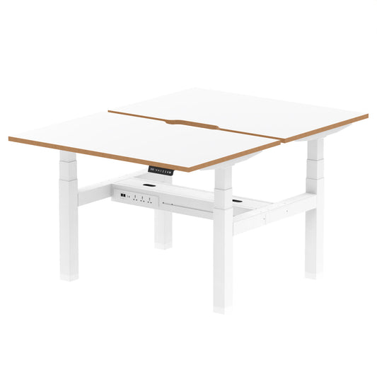 Rowan Back-to-Back Height Adjustable Bench Desk 1200mm 2 Person No Screen - Industrious Decor