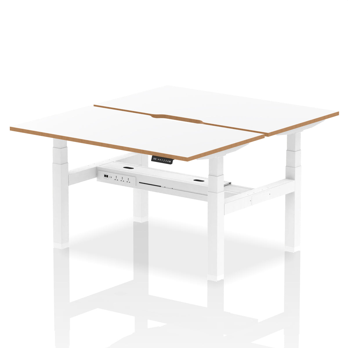 Rowan Back-to-Back Height Adjustable Bench Desk 1400mm 2 Person No Screen - Industrious Decor