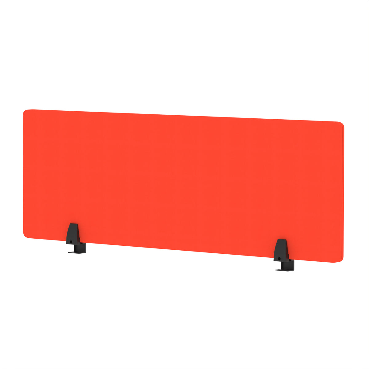 Avenor Desktop Privacy Screen – 400mm High 1200 Bespoke Tabasco Orange Fabric - Industrious Decor