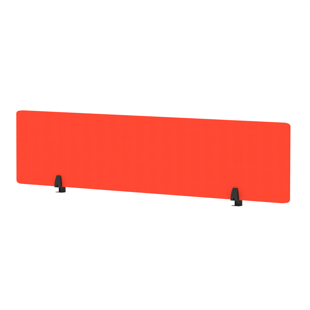 Avenor Desktop Privacy Screen – 400mm High 1800 Bespoke Tabasco Orange Fabric - Industrious Decor