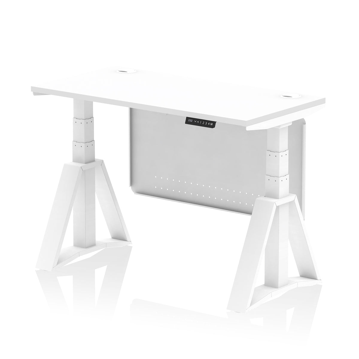 Air Piste Slimline Height Adjustable Desk 1200 White White - Industrious Decor