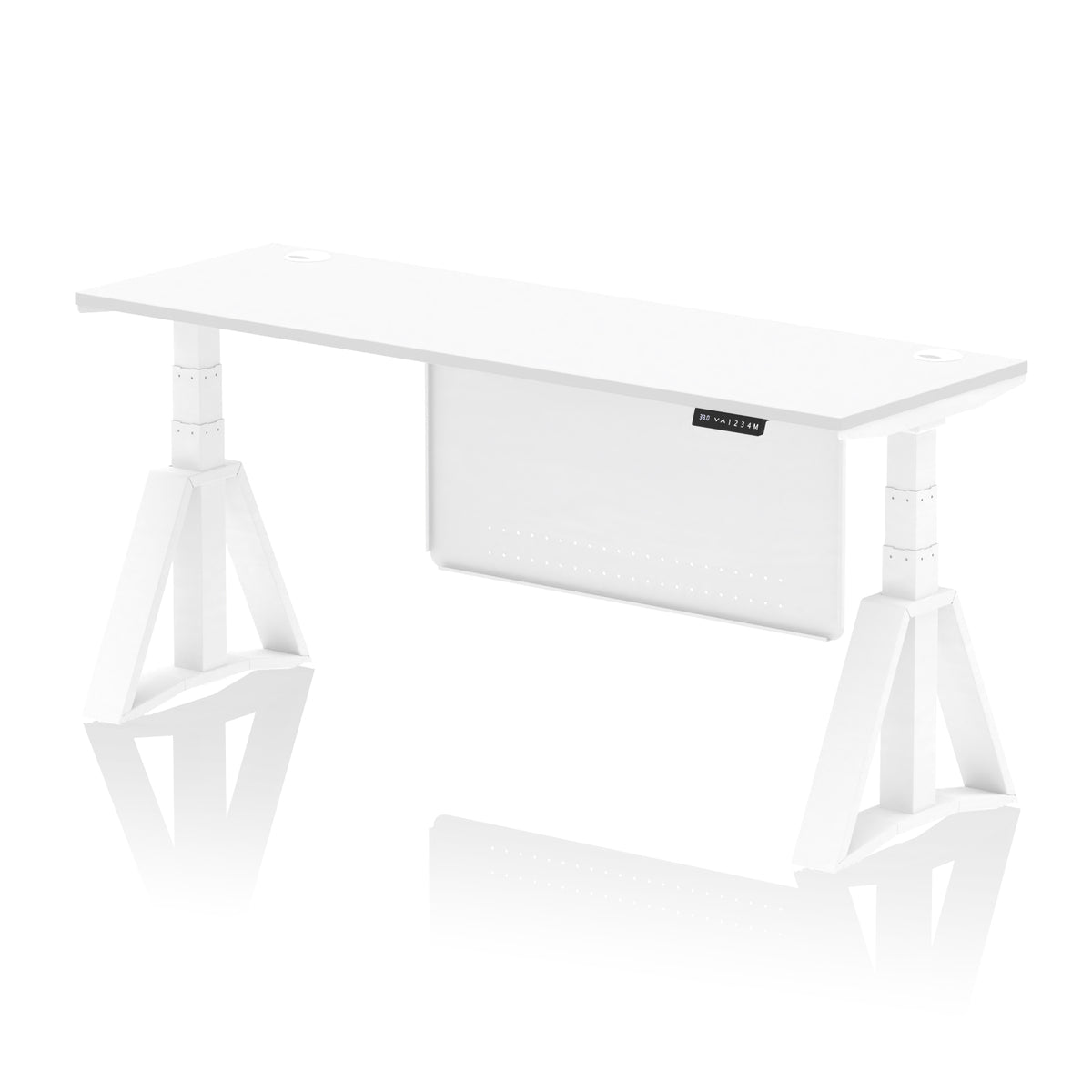 Air Piste Slimline Height Adjustable Desk 1800 White White - Industrious Decor