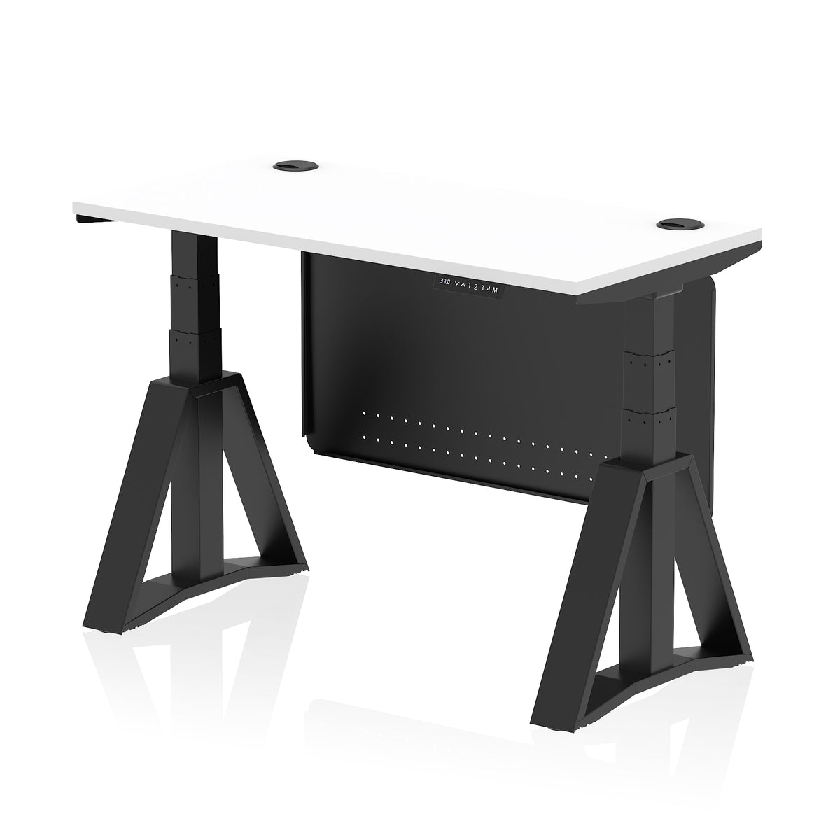 Air Piste Slimline Height Adjustable Desk 1200 White Black - Industrious Decor