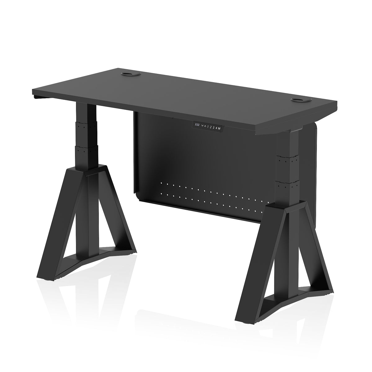Air Piste Slimline Height Adjustable Desk 1200 Black Black - Industrious Decor