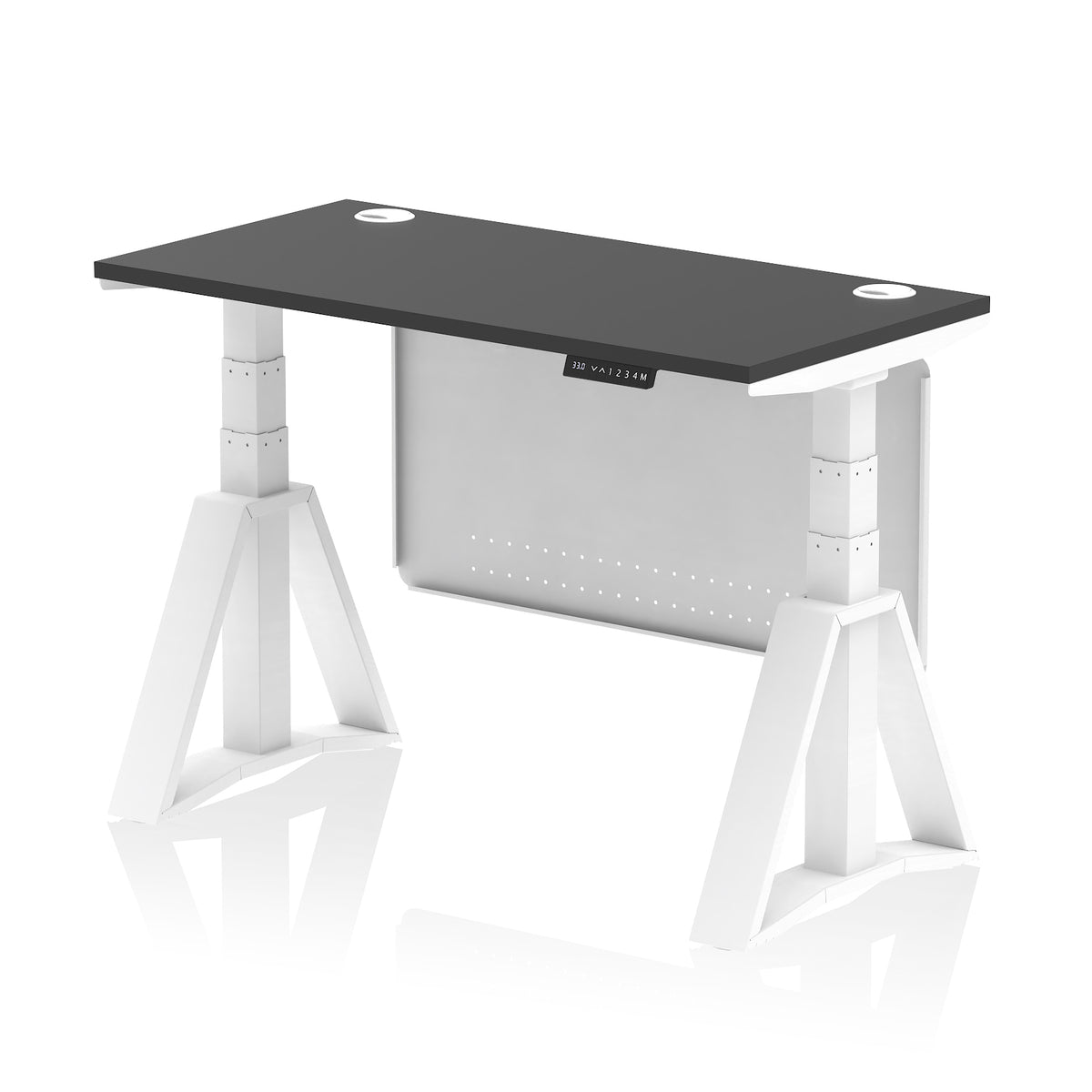Air Piste Slimline Height Adjustable Desk 1200 Black White - Industrious Decor