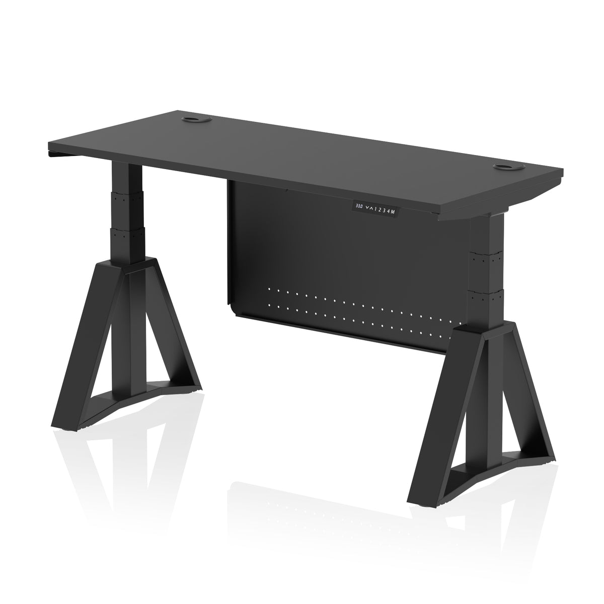Air Piste Slimline Height Adjustable Desk 1400 Black Black - Industrious Decor