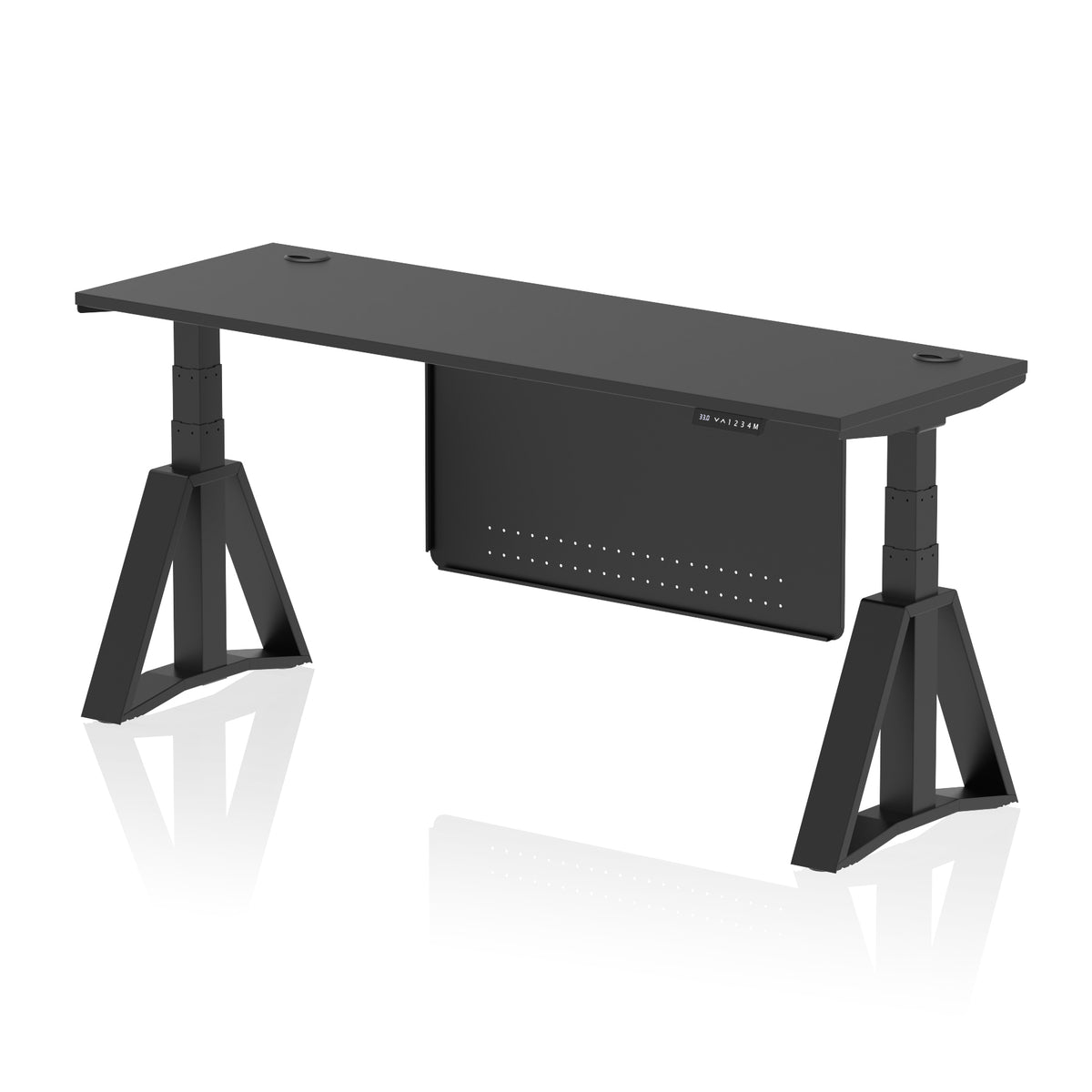 Air Piste Slimline Height Adjustable Desk 1800 Black Black - Industrious Decor