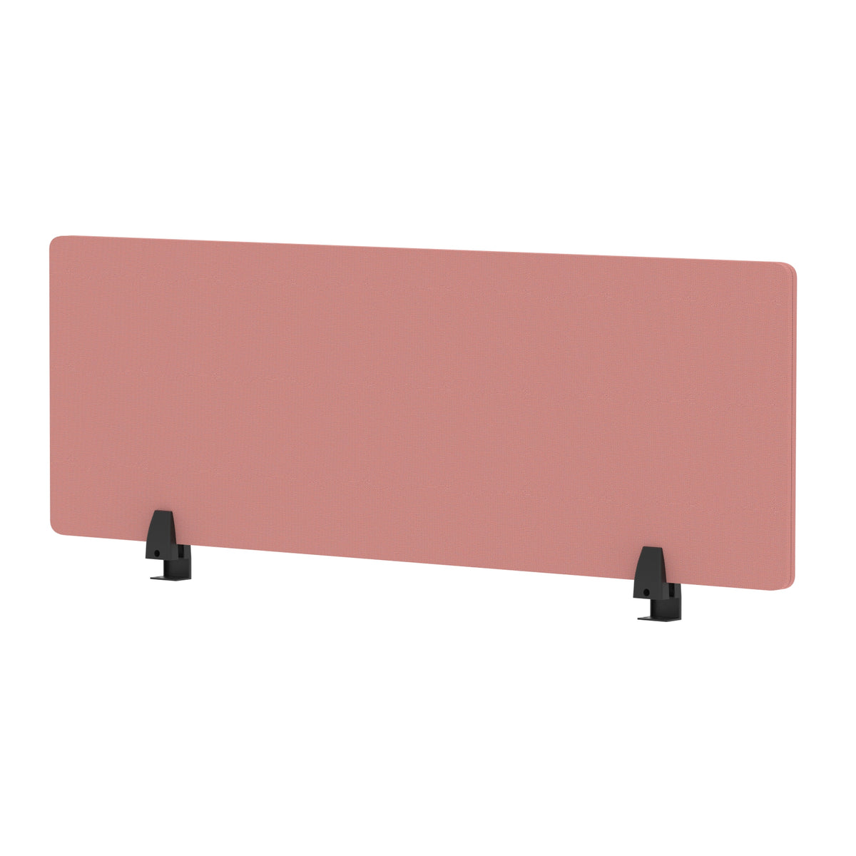 Avenor Desktop Privacy Screen – 400mm High 1200 Bespoke Quest Shrimp Fabric - Industrious Decor
