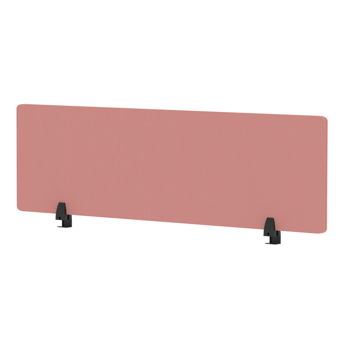 Avenor Desktop Privacy Screen – 400mm High 1400 Bespoke Quest Shrimp Fabric - Industrious Decor