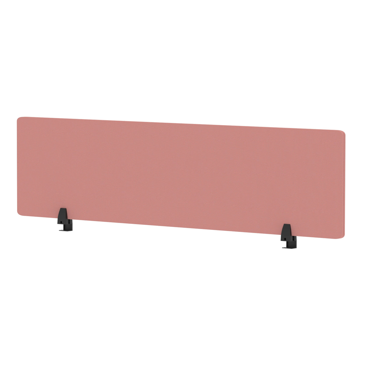 Avenor Desktop Privacy Screen – 400mm High 1600 Bespoke Quest Shrimp Fabric - Industrious Decor