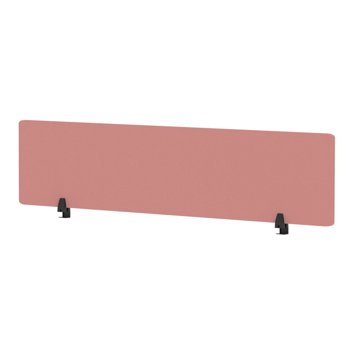 Avenor Desktop Privacy Screen – 400mm High 1800 Bespoke Quest Shrimp Fabric - Industrious Decor