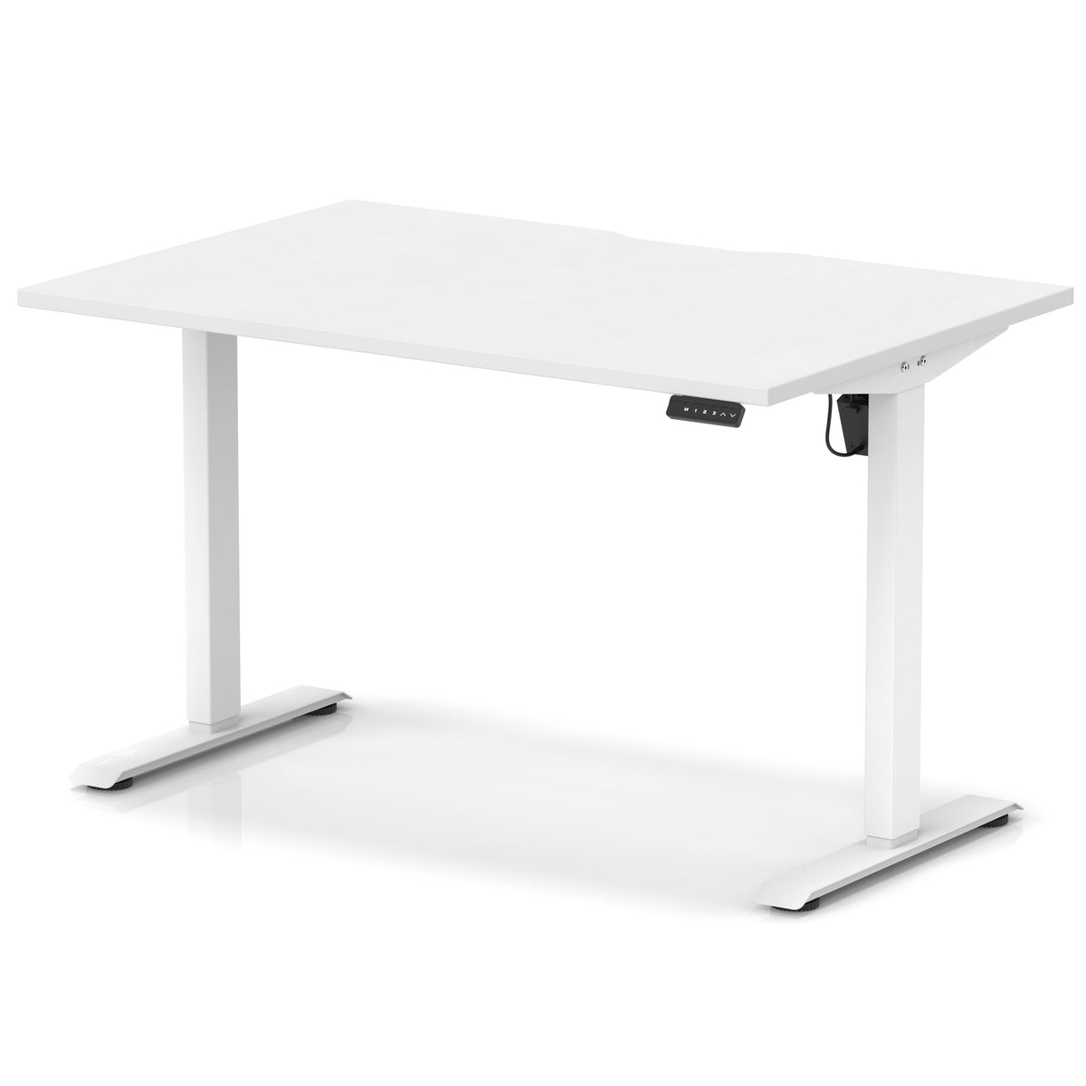 Air Lite Height Adjustable Desk With Scalloped Edge 1200mm White White - Industrious Decor