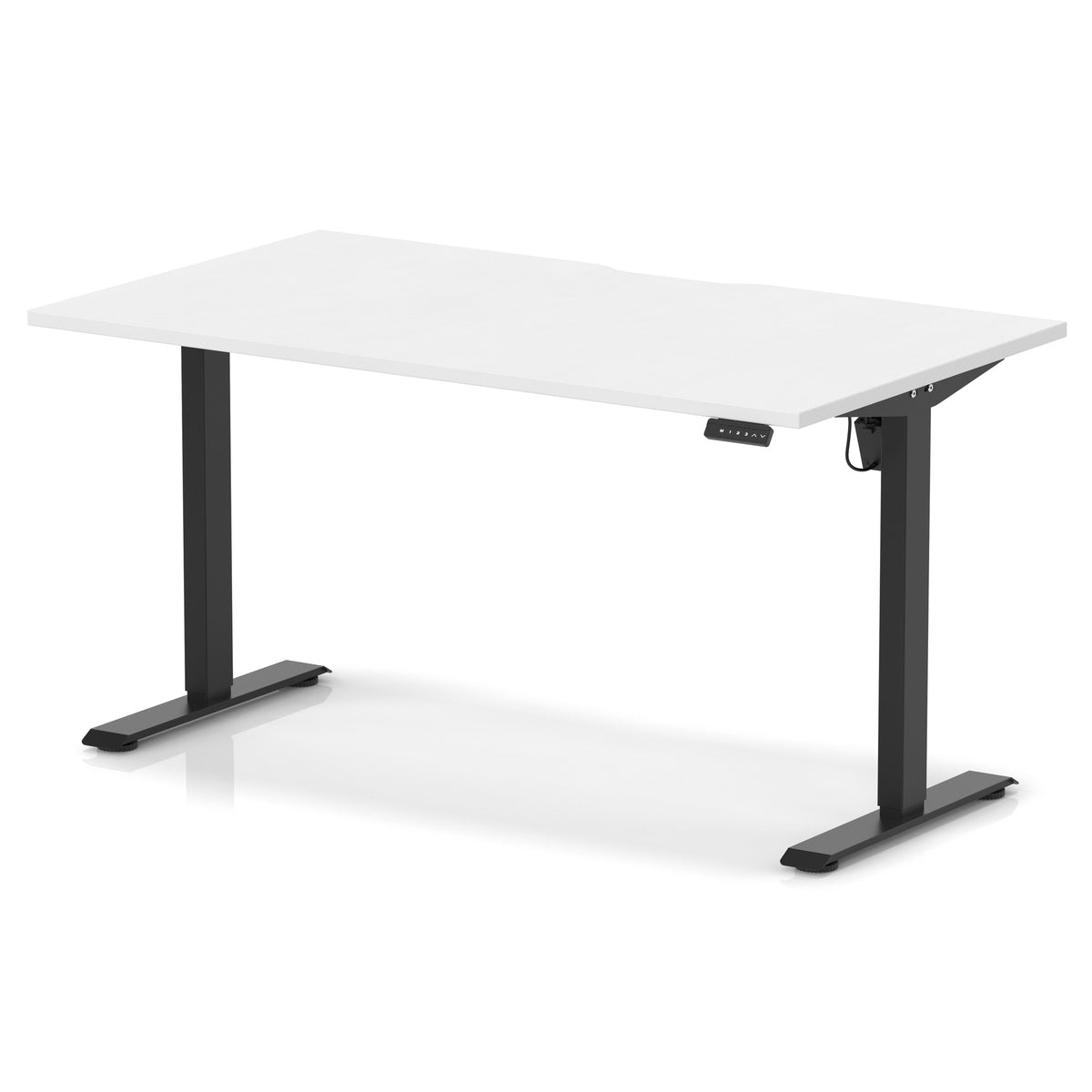 Air Lite Height Adjustable Desk With Scalloped Edge 1400mm White Black - Industrious Decor