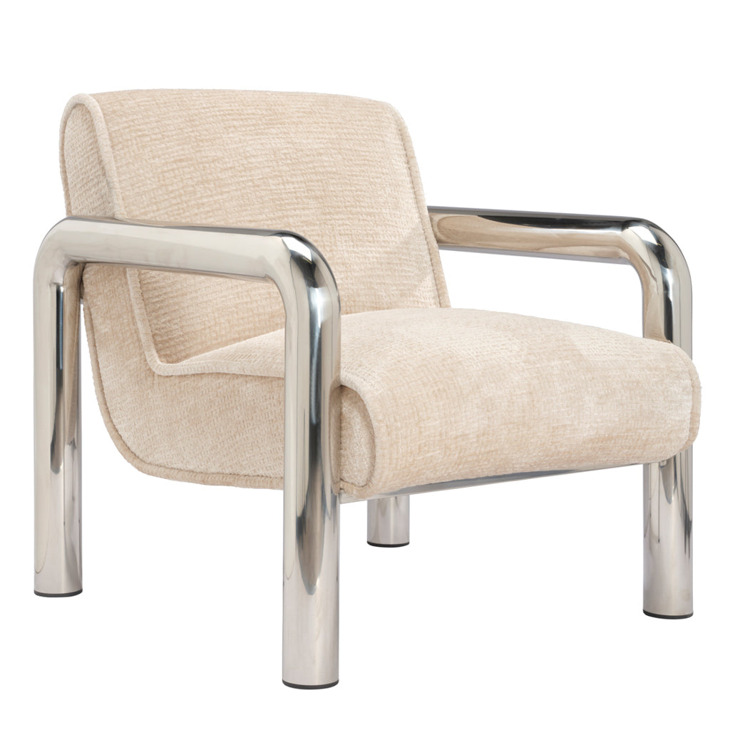 Tubular Accent Chair Cream - Industrious Decor