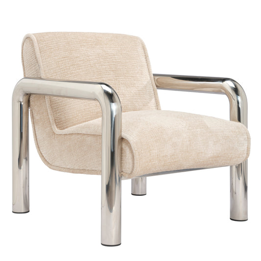 Tubular Accent Chair Cream - Industrious Decor