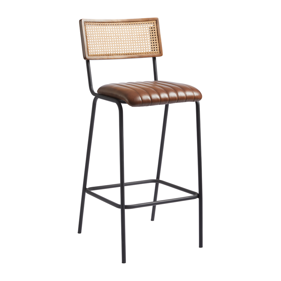 Hockerill Stool Real Leather - Industrious Decor