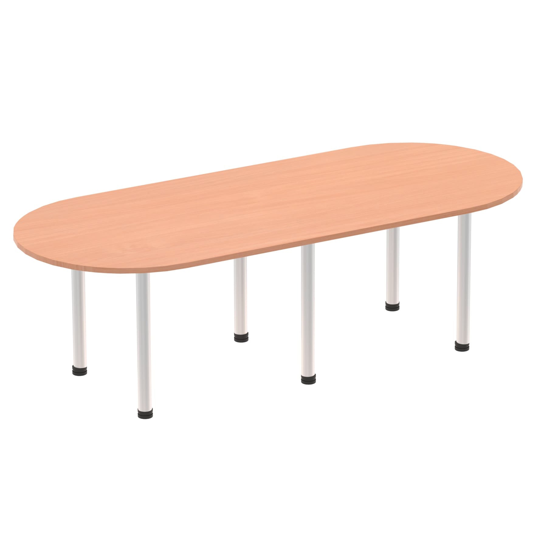 Impulse Boardroom Table With Post Leg Beech 2400 Silver - Industrious Decor