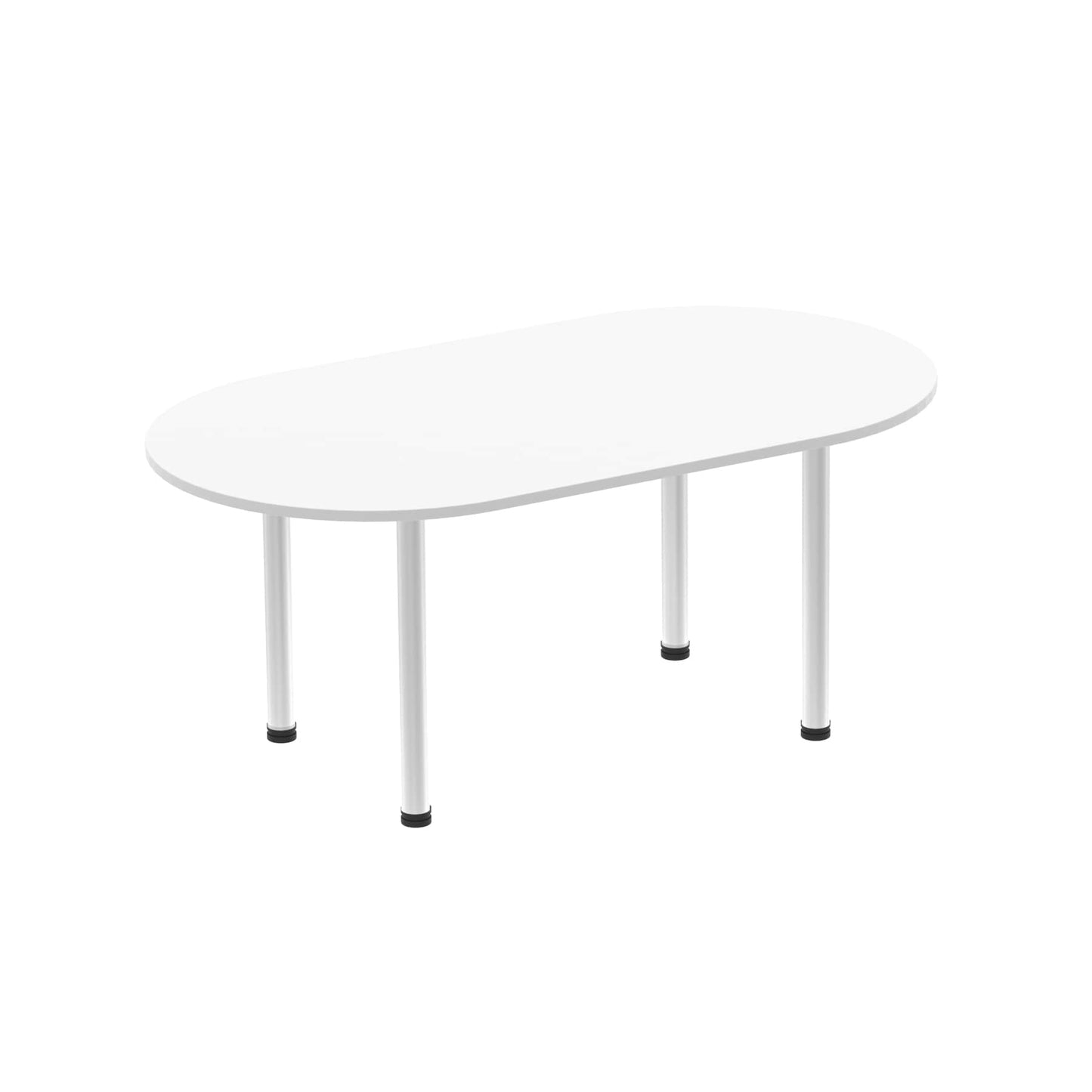 Impulse Boardroom Table With Post Leg White 1800 Silver - Industrious Decor
