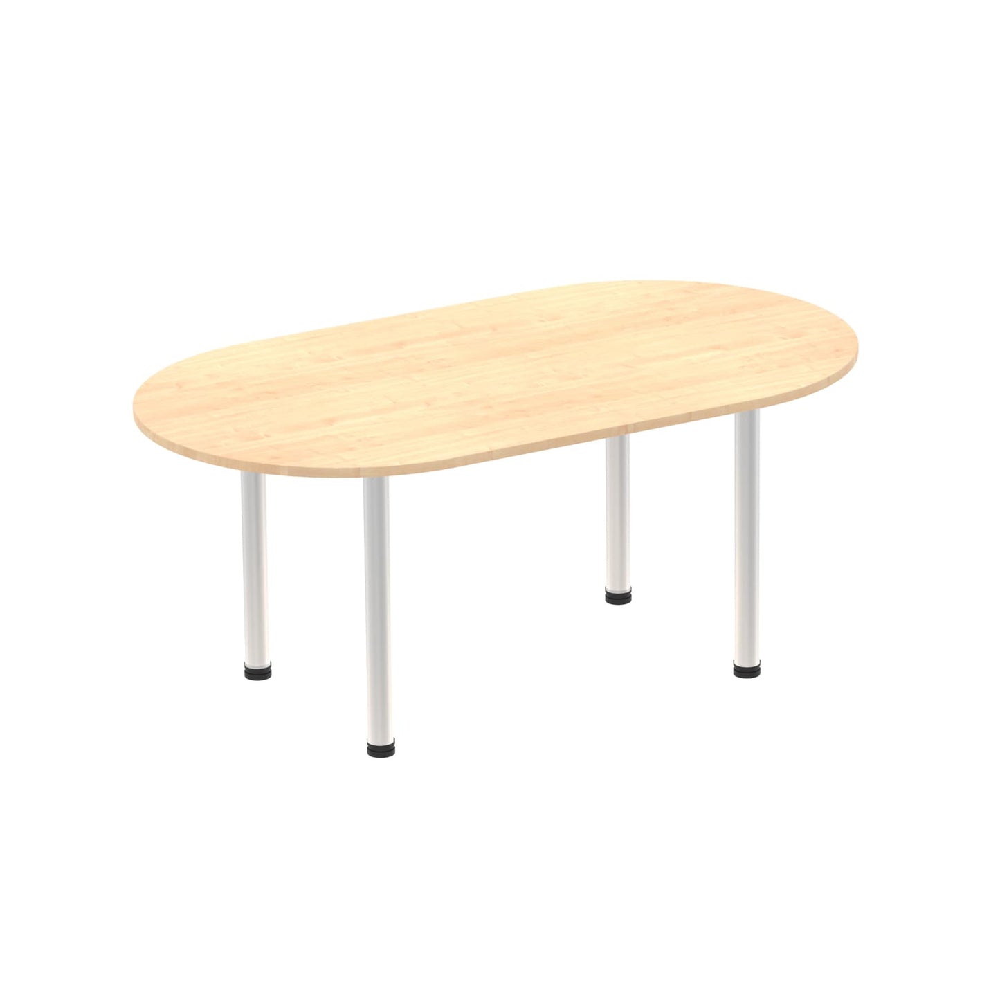 Impulse Boardroom Table With Post Leg Maple 1800 Silver - Industrious Decor